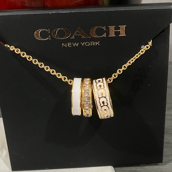 Coach Gold Ring Pendant Necklace - Picture 1 of 2